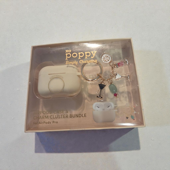 Poppy Other - Unisex Poppy AirPods Pro Case & Charm Cluster Bundle One Size Beige Gold